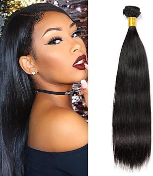 1 Faisceau Naturel Cheveux Humain Lisse 18 Pouce (45,72cm)Noire Naturelle 100g