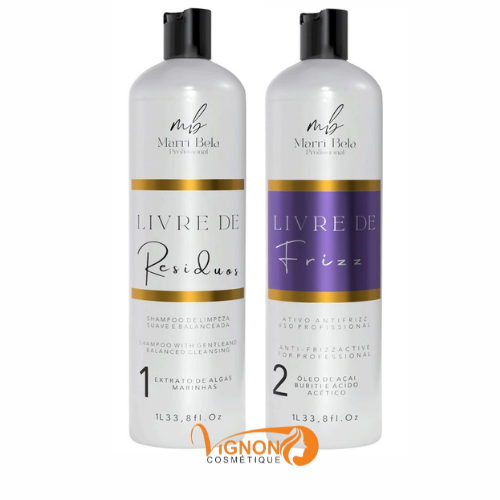 Lissage Brésilien Marri Bela Reina Professional  Shampoing Residuos et Masque Frizz  1L*2