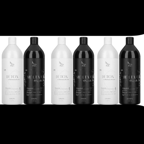 Kit ZAP Me Leva Black Pogressive Shampoing 1L*3 & Masques 3*1L