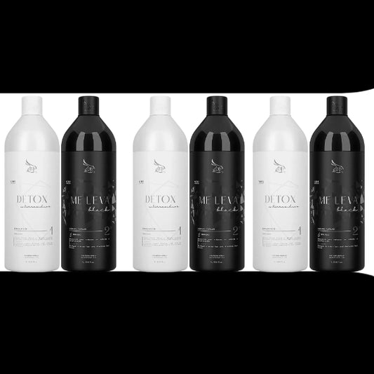 Kit ZAP Me Leva Black Pogressive Shampoing 1L*3 & Masques 3*1L