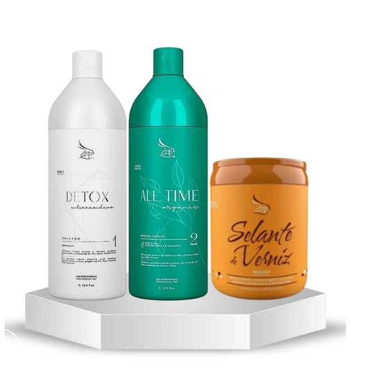 Lissage Brésilien ZAP All time Organic BIO (sans FORMOL) Masque1L & Shampoing 1L & Selante de Verniz 950g