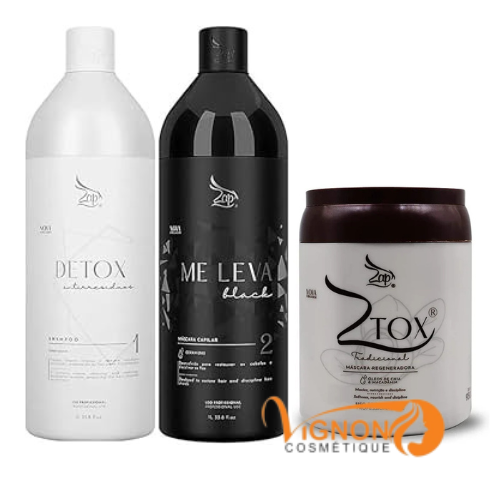 Lissage Brésilien à la Kératine ZAP ME LEVA  Masque 1L & Shampoing 1L & Zap Ztox 950g