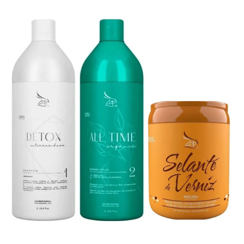 Lissage Brésilien ZAP All time Organic BIO (sans FORMOL) Masque1L & Shampoing 1L & Selante de Verniz 950g