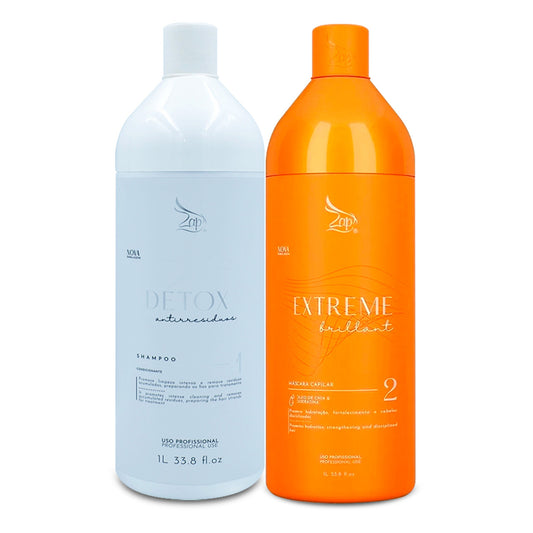 Lissage Brésilien ZAP EXTREME Shampooing 1l + Masque 1L