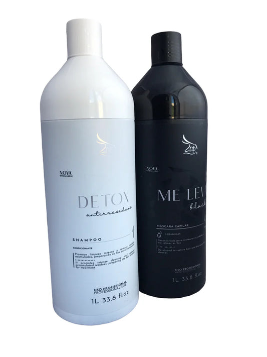 Lissage Brésilien à la Kératine ZAP ME LEVA - ALL TIME Masque 1L & Shampoing 1L