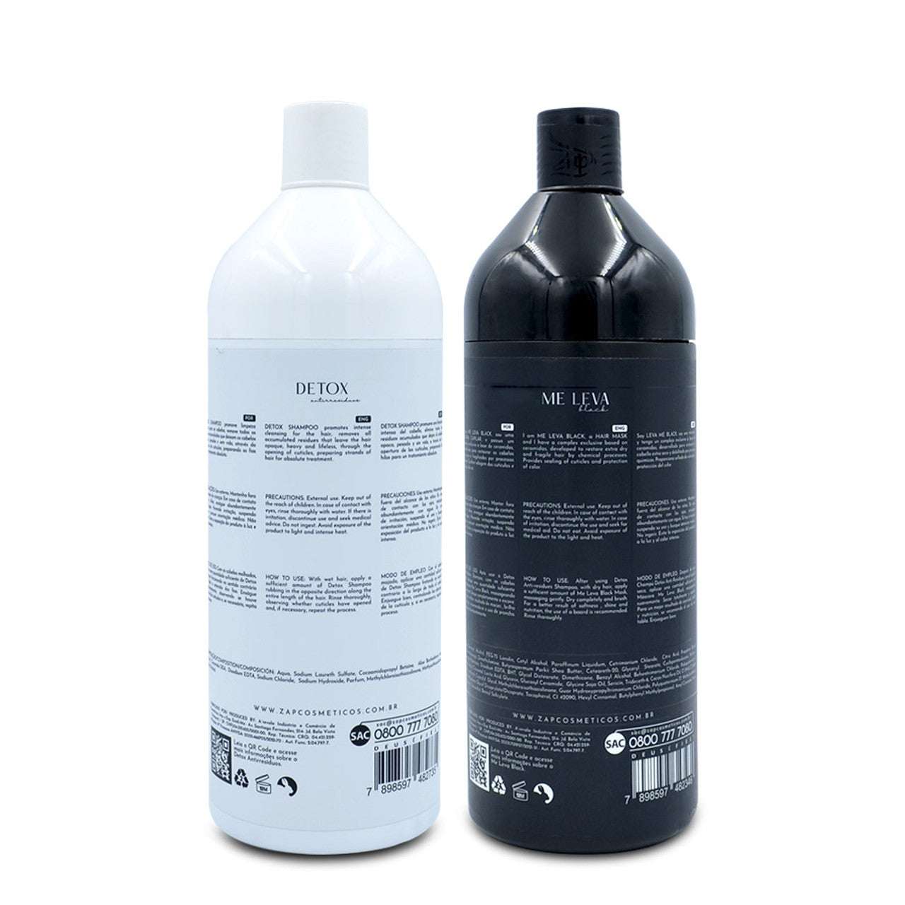 Lissage Brésilien à la Kératine ZAP ME LEVA - ALL TIME Masque 1L & Shampoing 1L