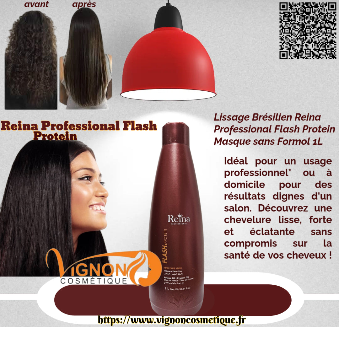 Lissage Brésilien Reina Professional Flash Protein Masque  sans Formol 1L
