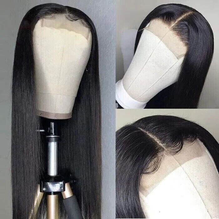 Perruque  Cheveux humains indien lisse noir 20 pouces (50,80cm)