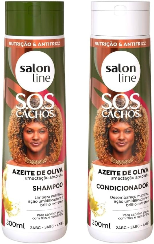 Salon line SOS Cachos Azeite de Oliva 2*300Ml Shampoing & CONDICIONADOR