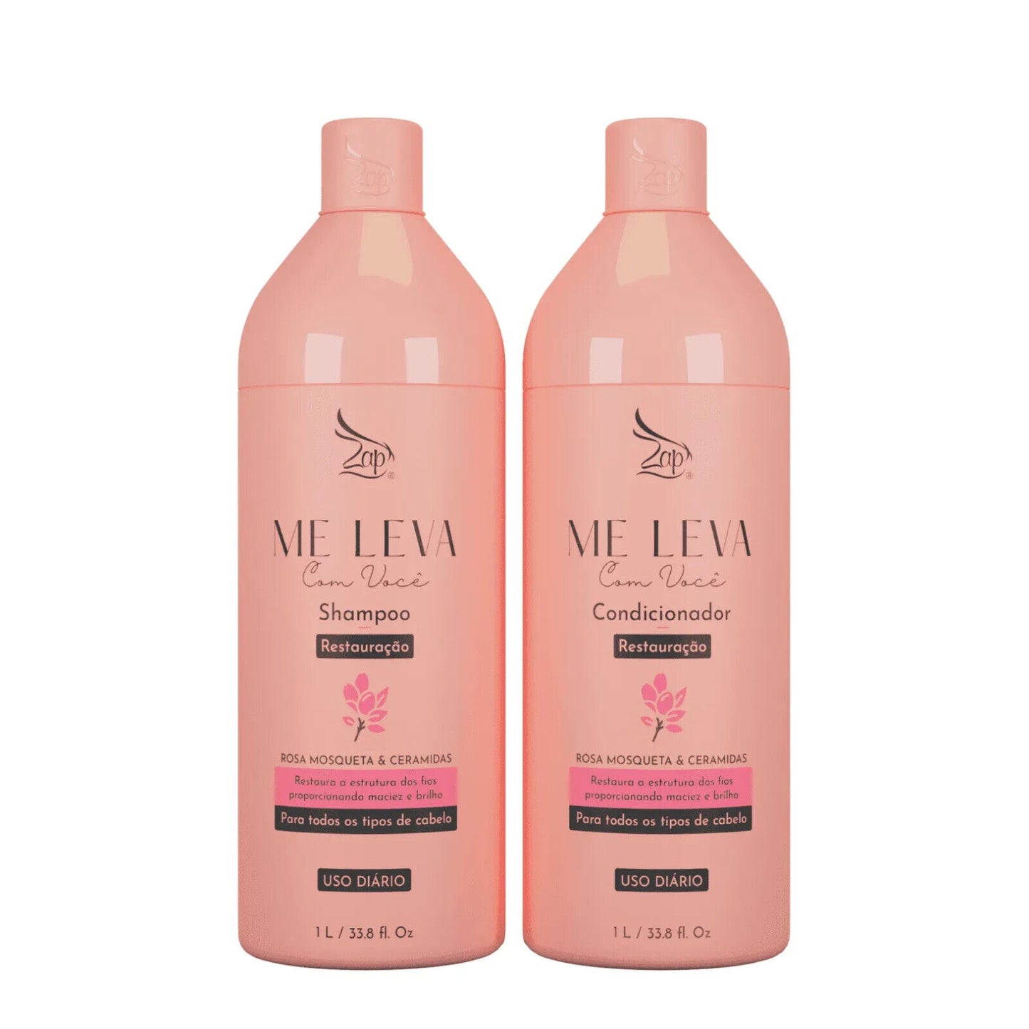 Zap Me Leva Com Você Beauté Hydratante Rose Musquée et Céramides - 2x1L