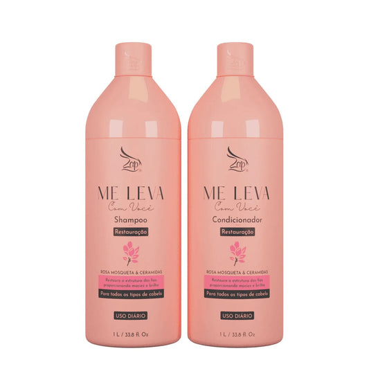 Zap Me Leva Com Você Beauté Hydratante Rose Musquée et Céramides - 2x1L