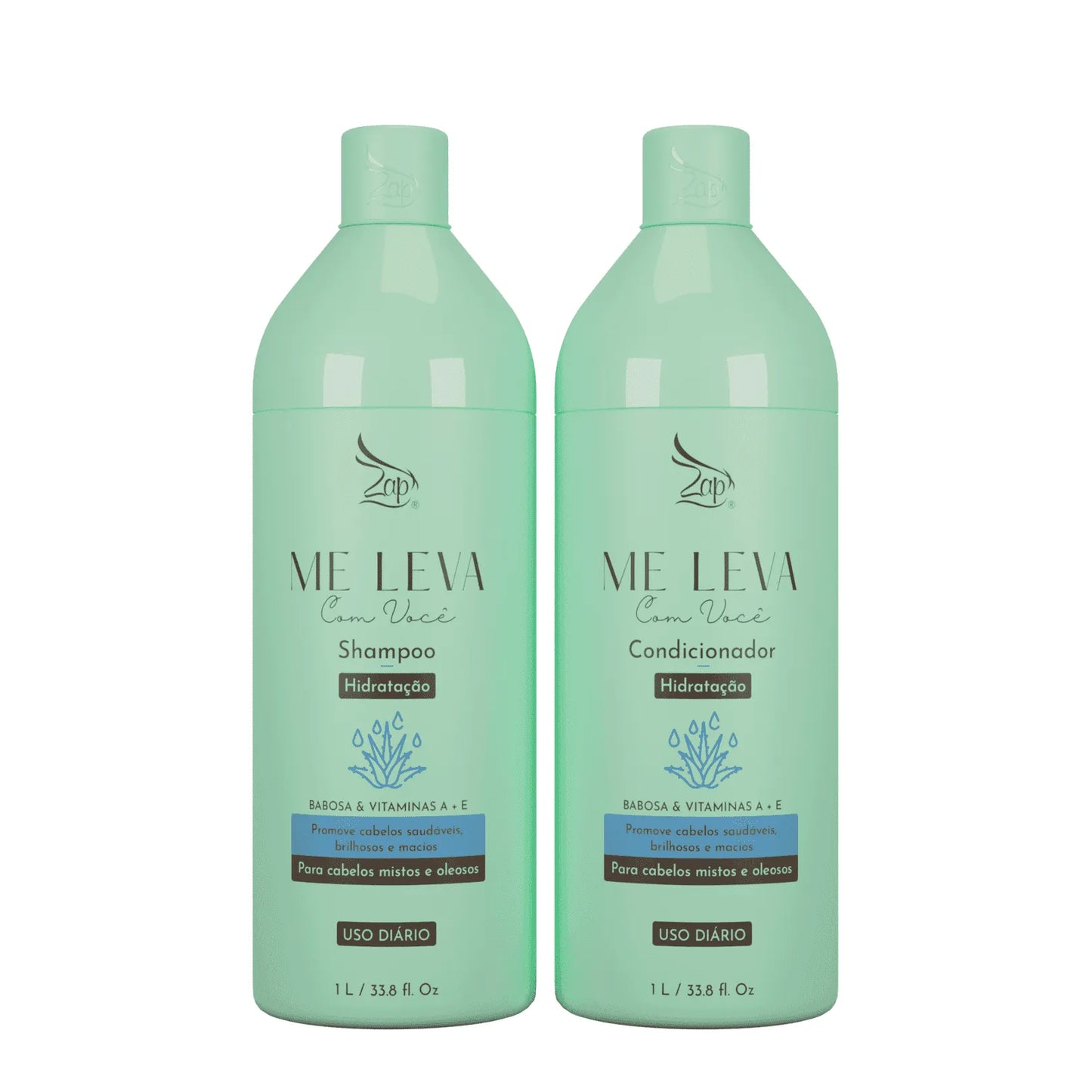 Zap Me Leva Com Você Beauté Hydratante à l'Aloe et Vitamines A + E - 2x1L
