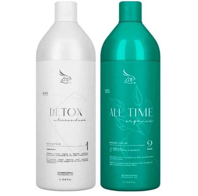 Lissage Brésilien ZAP All time Organic BIO (sans FORMOL) Masque1L & Shampoing 1L &Mascara High Alto Impacto 950g