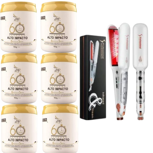 Maintenance ZAP Alto IMPACTO 60 Seconds Masque (0 FORMOL) 950g &Lisseur Cheveux Professionnel Fer à vapeur en céramique Chauffage en infrarouge