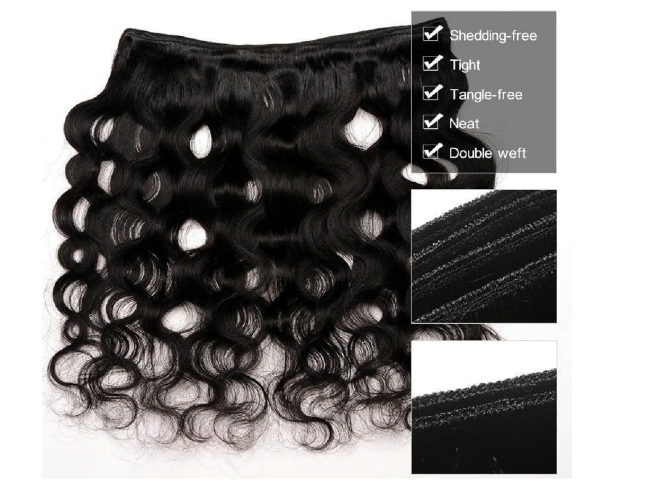 3 paquets cheveux Body Wave humain indien 22 pouces (55,88 cm )100gchacun