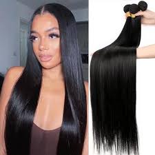 3 paquets Naturel Cheveux Humain Lisse indien 22 pouces (55,88cm) Couleur Noire