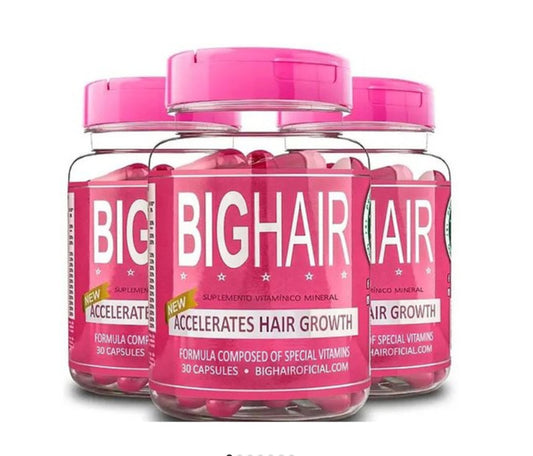 kit BIG HAIR Complexe de vitamines naturelles 90 gélules. Anti-Chute