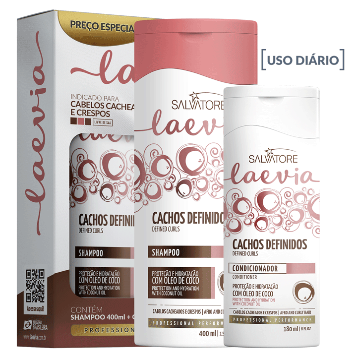 SALVATORE LAEVIA CACHOS DEFINIDOS KIT SHAMPOING 400ML + CONDITONNEUR 180ML