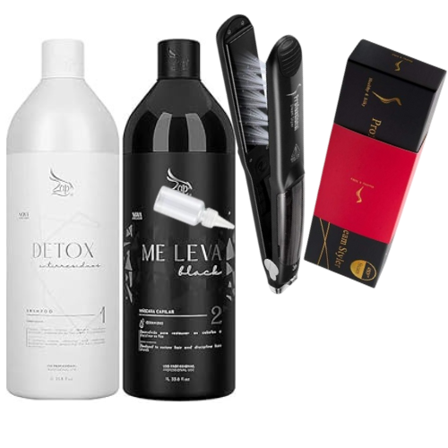 Lissage Brésilien à la Kératine ZAP ALL TIME- Me Leva Masque1L & Shampoing 1L & LISSEUR: FER A LISSER PROFESSIONNEL CERAMIC LS1
