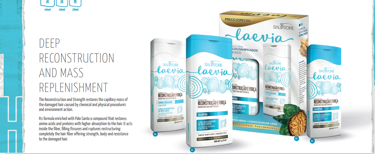 Salvatore Capillaire reconstructeur et force  Laevia Shampooing 400ml & Masque révitalisant 180ml