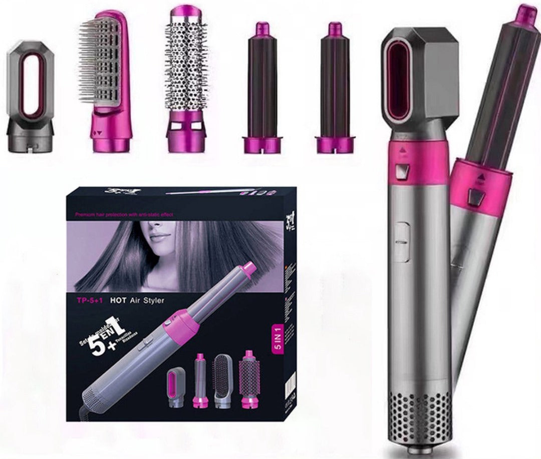 Sèche-cheveux, brosse à cheveux 5 en 1, brosse à air chaud amovible fer à lisser