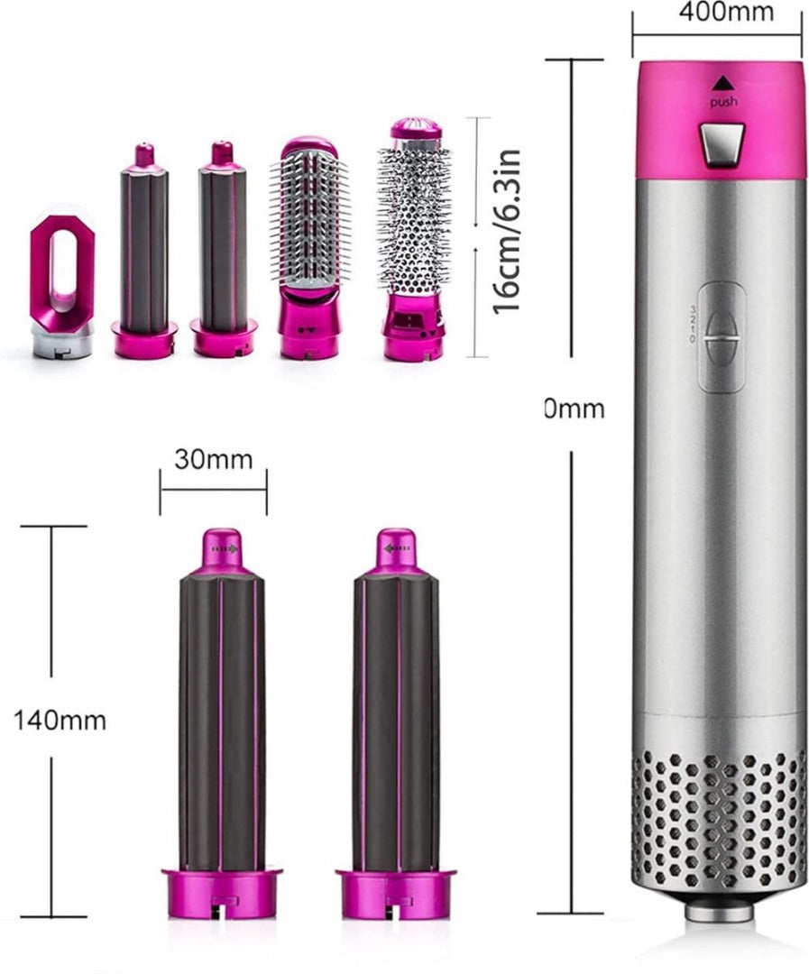Sèche-cheveux, brosse à cheveux 5 en 1, brosse à air chaud amovible fer à lisser