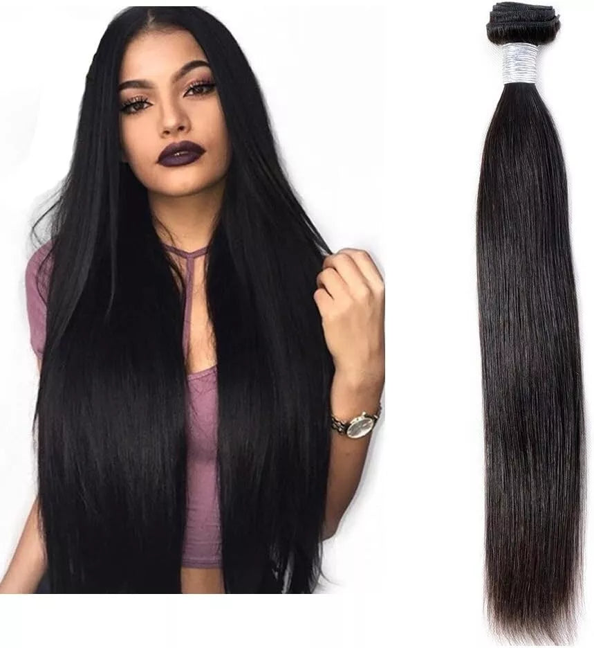 1 paquet Naturel Cheveux Humain Lisse indien 22 pouces (55,88cm) Couleur Noire