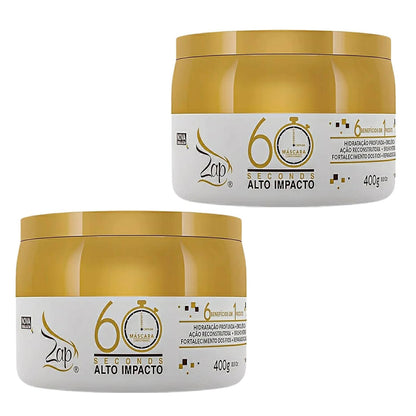 Zap, 60 Segundos Alto impacto, Masque capillaire pour cheveux, 400g*2