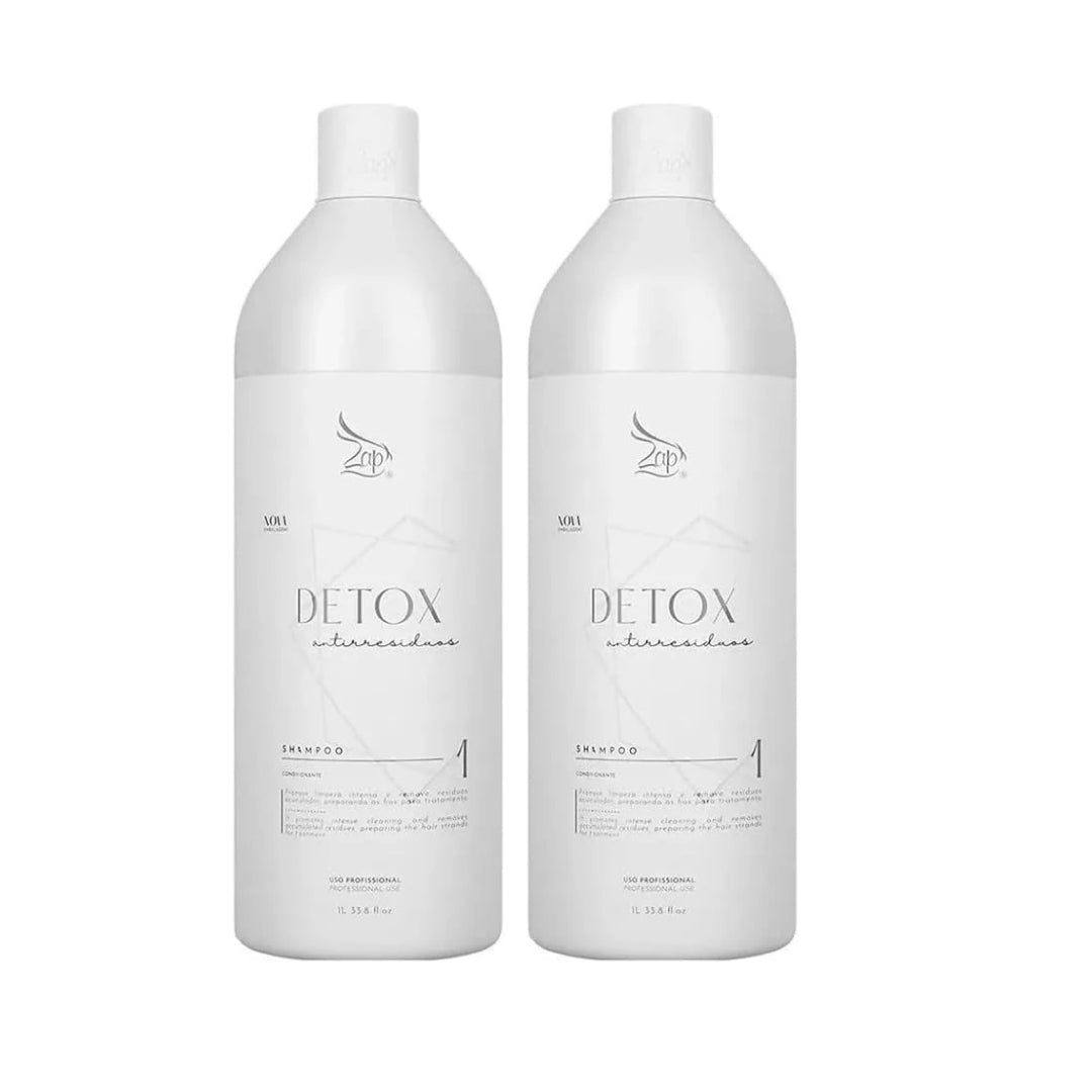Shampoing détoxifiant professionnel Zap Anti-résidus 1L *2  Nettoyage en profondeur.