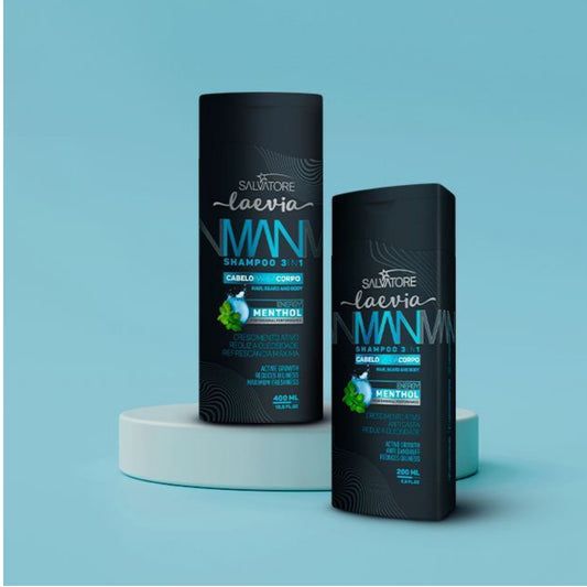SALVATORE LAEVIA MAN SHAMPOOING 3 EN 1 MENTHOL 400 ML et 200 ML