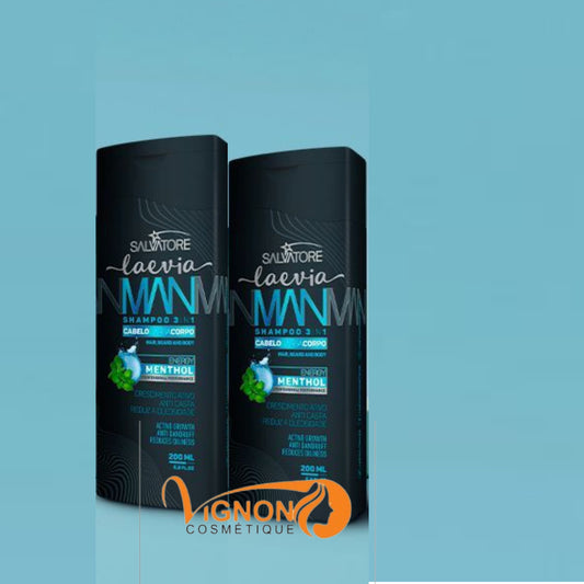 SALVATORE LAEVIA MAN SHAMPOOING 3 EN 1 MENTHOL 200 ML*2