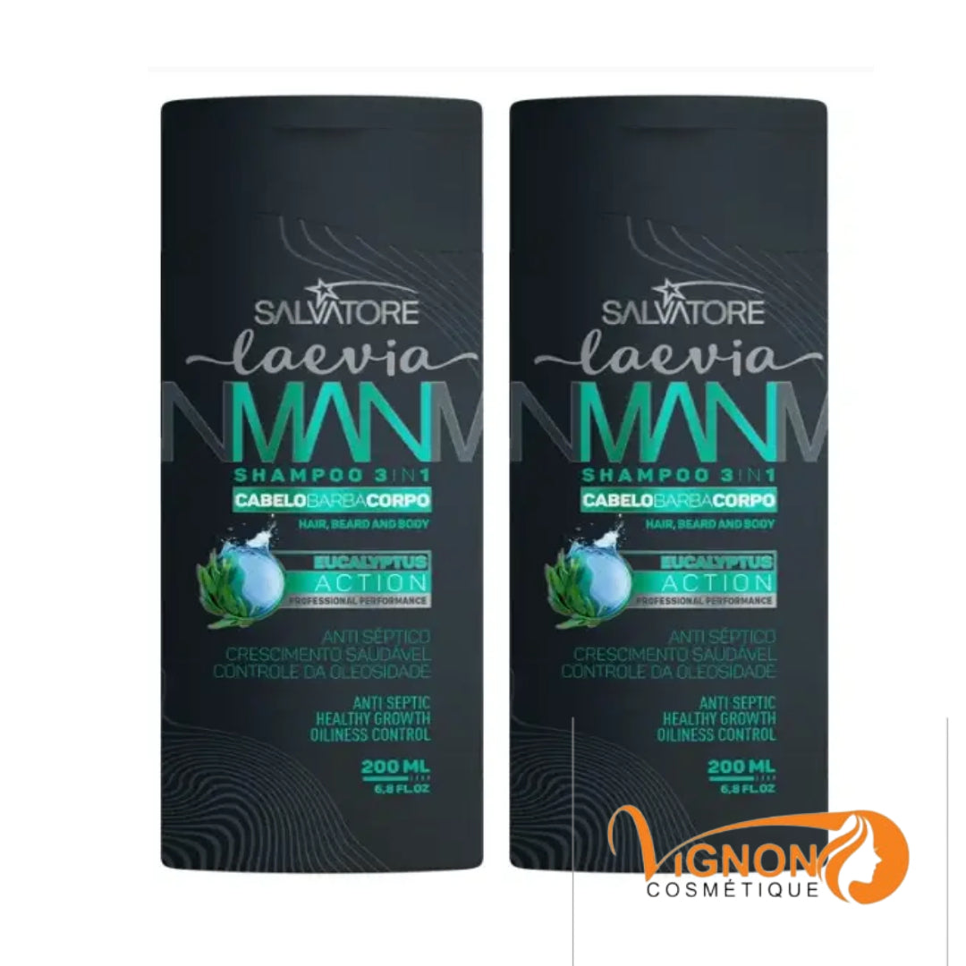 SALVATORE LAEVIA SHAMPOOING MAN 3 EN 1 EUCALYPTUS 200ML*2