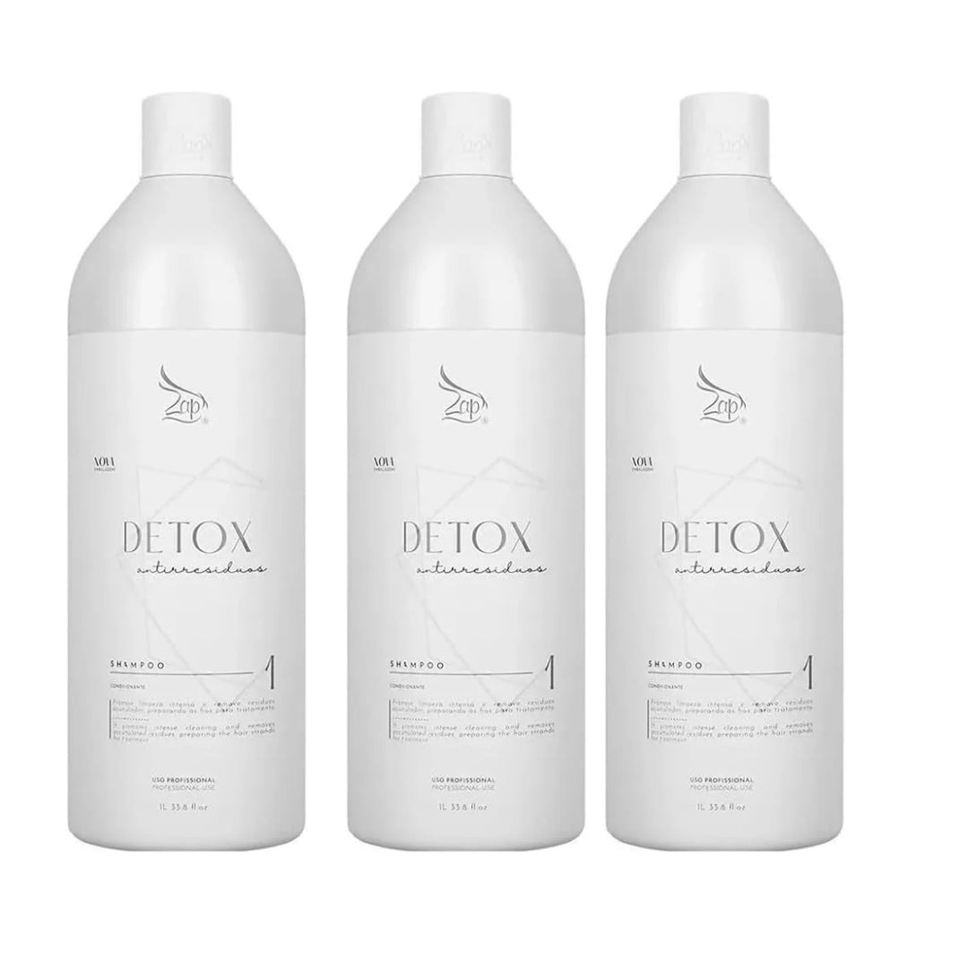 Shampoing détoxifiant professionnel Zap Anti-résidus 1L *3 Nettoyage en profond..