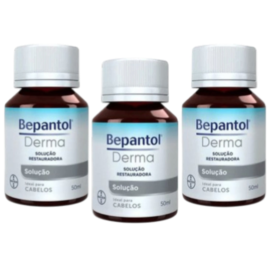 Bepantol Derma 50 ml *3 Solution  pour restaurer les cheveux et la peau.