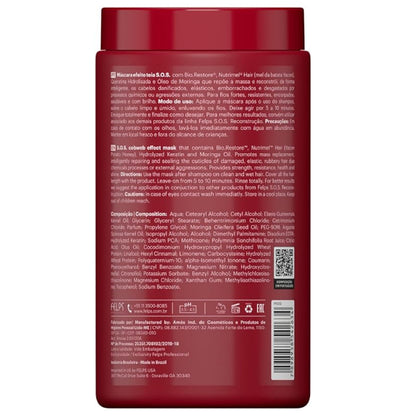Felps Professional Xmix SOS Masque de traitement pour cheveux endommagés chimiquement 1 kg - Masque réparateur en formule brésilienne