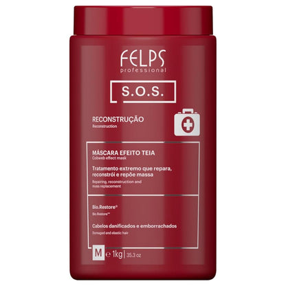 Felps Professional Xmix SOS Masque de traitement pour cheveux endommagés chimiquement 1 kg - Masque réparateur en formule brésilienne
