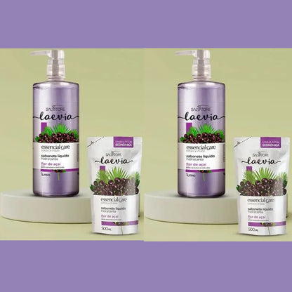Salvatore Laevia Savon liquide  HYDRATANT   FLOR DE ACAI  1L*2  & 500ML*2