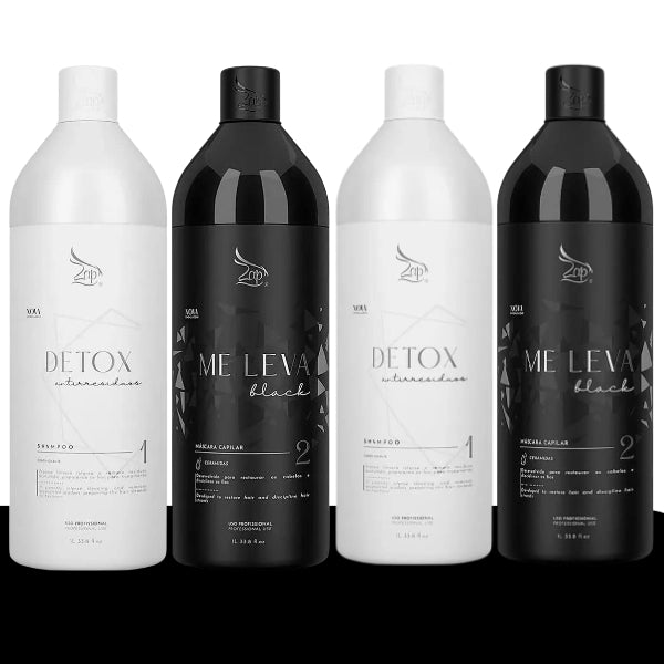 kit Lissage Brésilien ZAP Me Leva Black Progressive shampoing 2* 1L & masque 2*1L