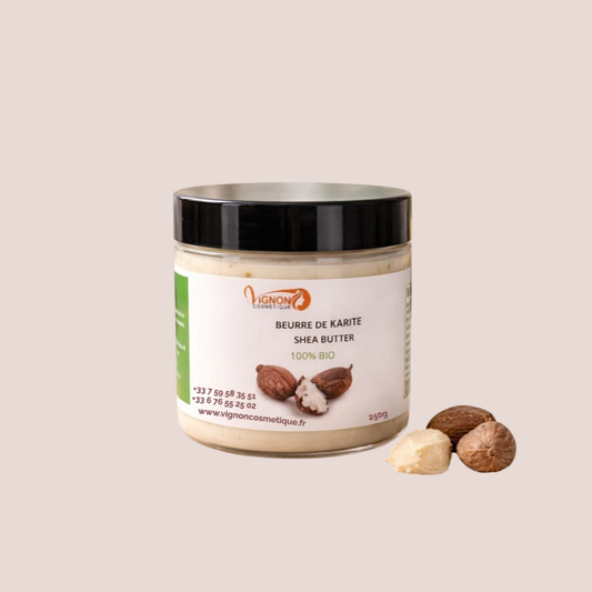 beurre de karité 100% bio et naturel 250g & Creme Chebe-Creme Naturelle pour Cheveux 200g