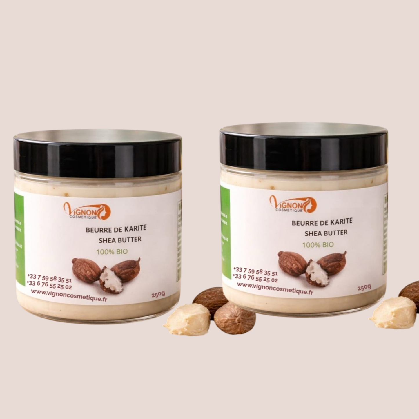 beurre de karité 100% bio et naturel 250g  * 2