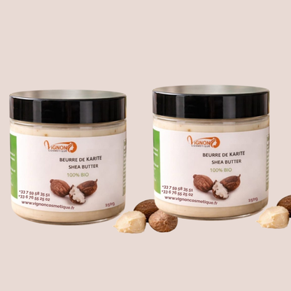 beurre de karité 100% bio et naturel 250g  * 2