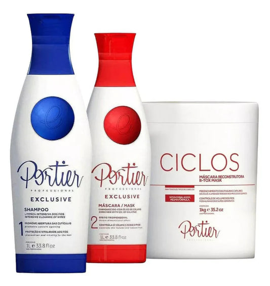 Kit de lissage Portier Exclusive 2*1L & Masque reconstructeur Portier Ciclos 1Kg