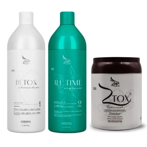 Lissage Brésilien ZAP All time Organic BIO (sans FORMOL) Masque1L & Shampoing 1L & Zap Ztox 950g