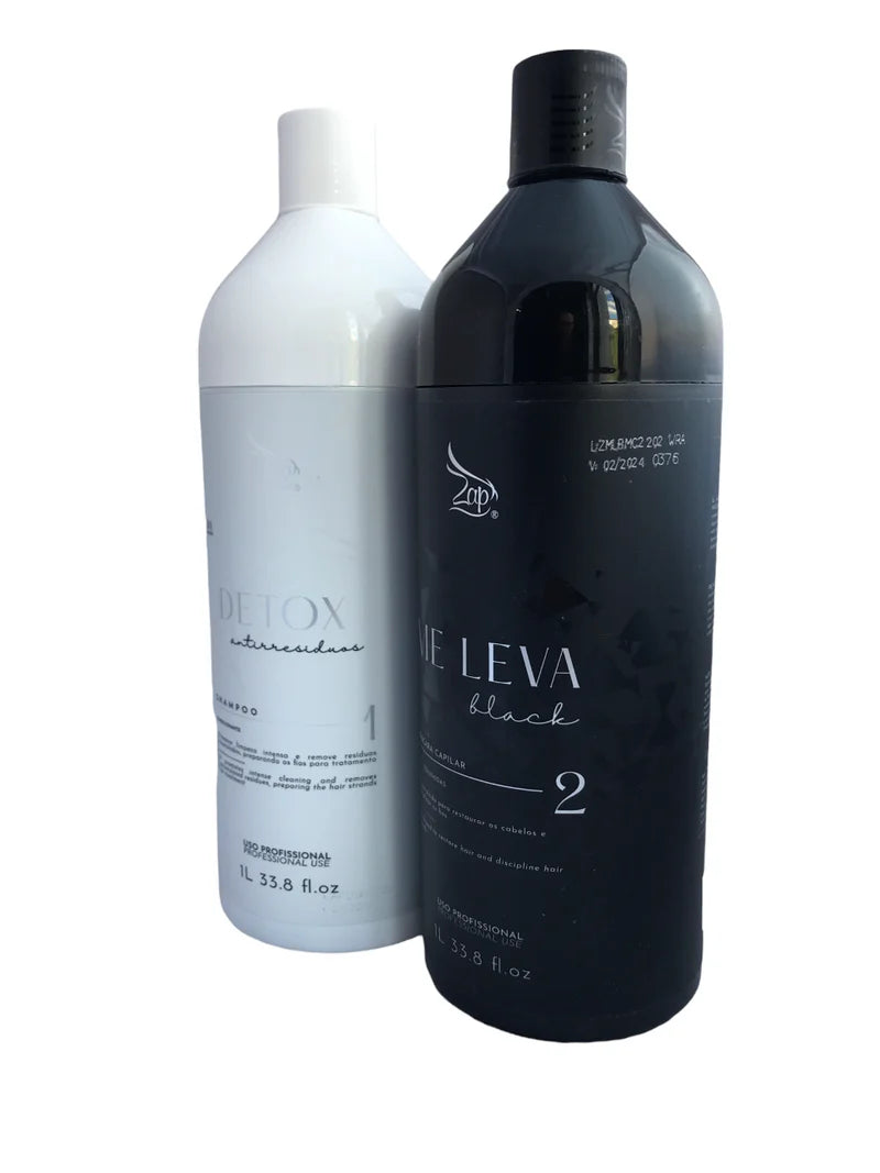 Lissage Brésilien à la Kératine ZAP ME LEVA - ALL TIME Masque 1L & Shampoing 1L