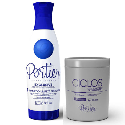 Lissage Brésilien Kératine Portier Exclusive Shampoing & Portier Cycles B-tox Violet Mask