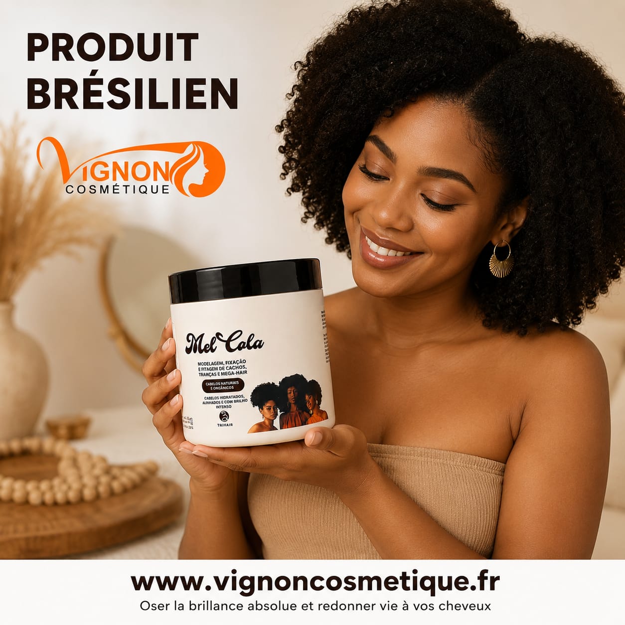 Produit Brésilien Mel Cola Crème de modelage et de fixation 500g