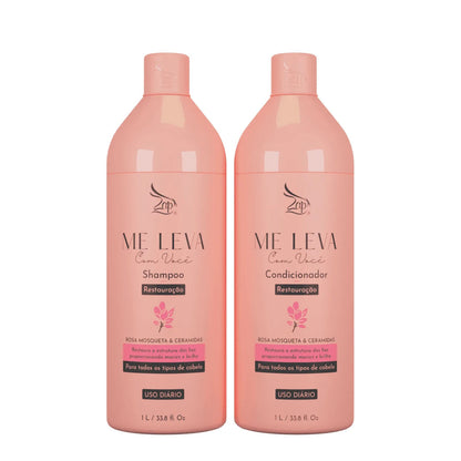 Zap Me Leva Com Você Beauté Hydratante Rose Musquée et Céramides - 2x1L