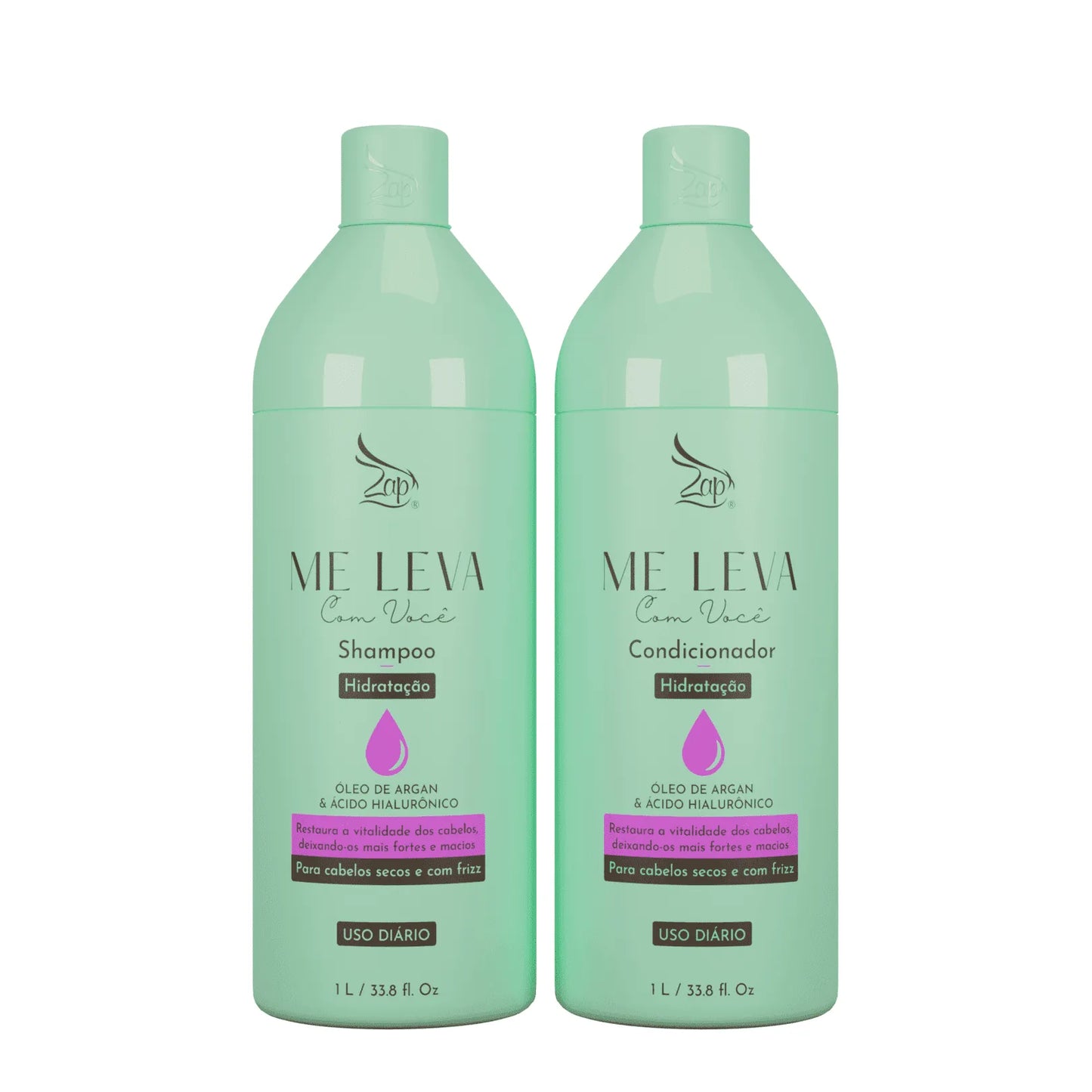 Zap Me Leva Com Você Hydratatant Huile d'Argan et Acide Hyaluronique - 2x1L