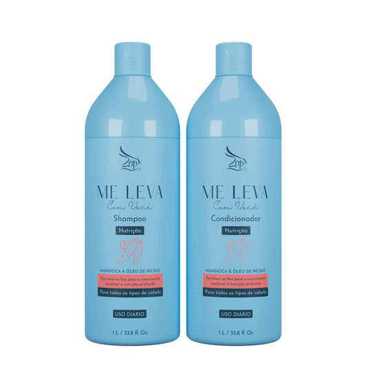 Zap Me Leva Com Você Kit nutritionnel à l'huile de manioc et de ricin -2x1L