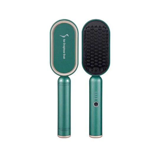 Brosse lissante chauffante professionnelle cheveux - Peigne électrique lisseur - Vert